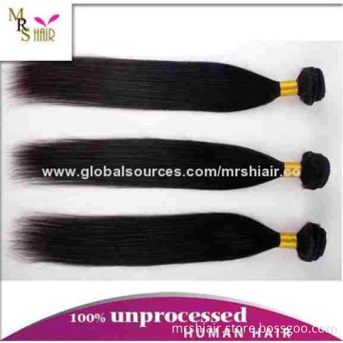 28" Unprocessed Black Color Silky Straight Peruvian Virgin Hair Weft